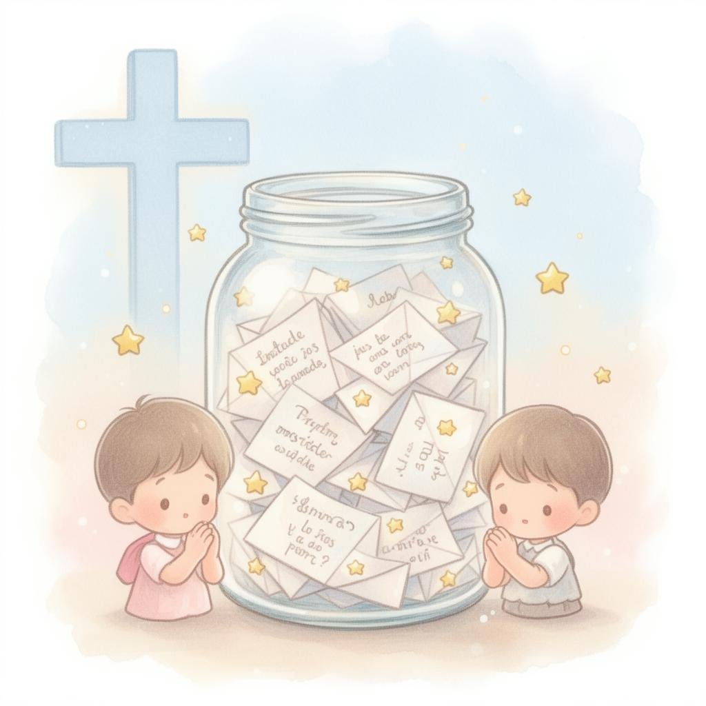 Potinho da Oração Kids com crianças orando